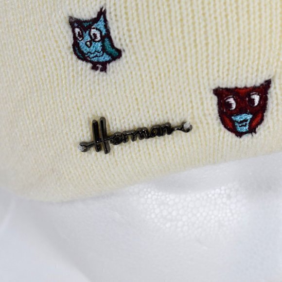 Herman Headwear be protected by a Legend Cream Color with AOP Owls EUC No stains - Picture 3 of 7
